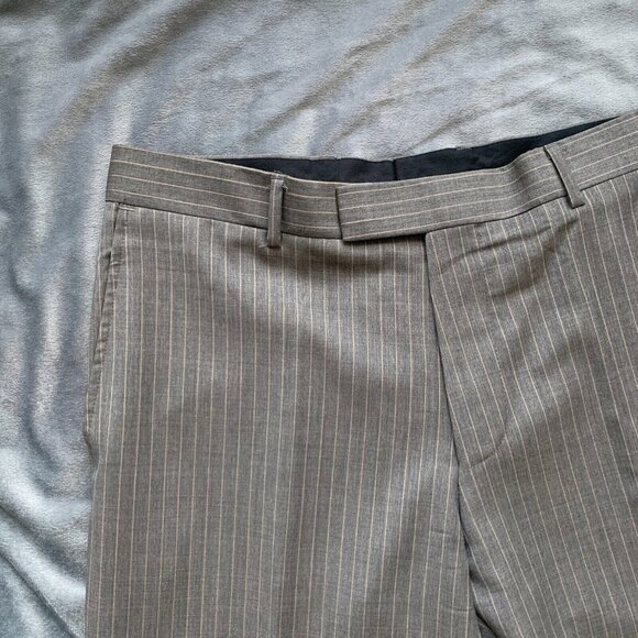 Hugo Boss Men's Brown Striped Virgin Wool Dress Pants 35X31 Scorsese Made in USA - Picture 3 of 9